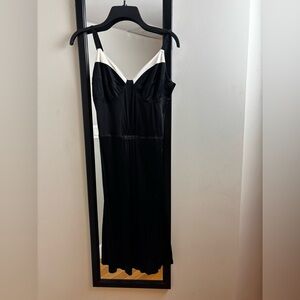 Vintage Laltramoda Black and White Chemise slip dress nightgown midi